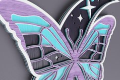 Celestial laser cut file - Layered Crescent Moon Butterfly Product Image 5