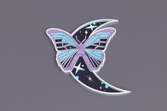 Celestial laser cut file - Layered Crescent Moon Butterfly Product Image 2