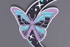 Celestial laser cut file - Layered Crescent Moon Butterfly Product Image 4