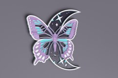 Celestial laser cut file - Layered Crescent Moon Butterfly Product Image 3