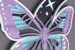 Celestial laser cut file - Layered Crescent Moon Butterfly Product Image 4