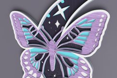 Celestial laser cut file - Layered Crescent Moon Butterfly Product Image 5
