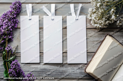 3 White Bookmark Mockup, Celtic Mockup, Floral Photo, p16 Product Image 2
