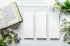 3 White Bookmark Mockup, Celtic Mockup, Floral Photo, p4 Product Image 2