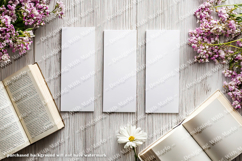 3 White Bookmark Mockup, Celtic Mockup, Floral Photo, p6 Product Image 2