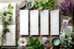 4 White Bookmark Mockup, Celtic Mockup, Floral Photo, p1 Product Image 2