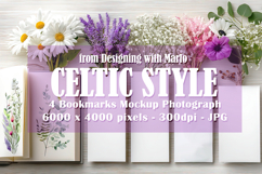 4 White Bookmark Mockup, Celtic Mockup, Floral Photo, p10 Product Image 1
