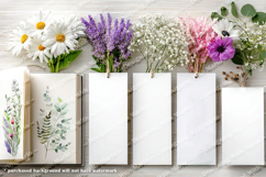 4 White Bookmark Mockup, Celtic Mockup, Floral Photo, p10 Product Image 2