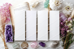 4 White Bookmark Mockup, Celtic Mockup, Floral Photo, p11 Product Image 2