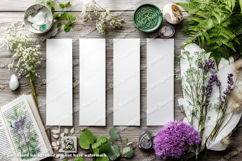 4 White Bookmark Mockup, Celtic Mockup, Floral Photo, p13 Product Image 2