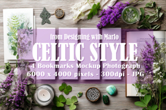 4 White Bookmark Mockup, Celtic Mockup, Floral Photo, p14 Product Image 1