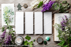 4 White Bookmark Mockup, Celtic Mockup, Floral Photo, p14 Product Image 2