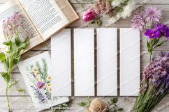 4 White Bookmark Mockup, Celtic Mockup, Floral Photo, p15 Product Image 2