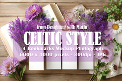 4 White Bookmark Mockup, Celtic Mockup, Floral Photo, p16 Product Image 1