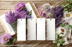 4 White Bookmark Mockup, Celtic Mockup, Floral Photo, p16 Product Image 2