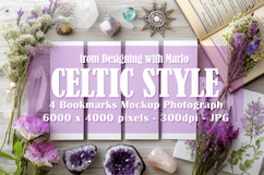 4 White Bookmark Mockup, Celtic Mockup, Floral Photo, p21 Product Image 1