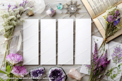4 White Bookmark Mockup, Celtic Mockup, Floral Photo, p21 Product Image 2