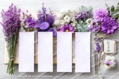 4 White Bookmark Mockup, Celtic Mockup, Floral Photo, p22 Product Image 2