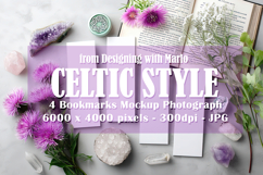 4 White Bookmark Mockup, Celtic Mockup, Floral Photo, p28 Product Image 1