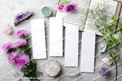 4 White Bookmark Mockup, Celtic Mockup, Floral Photo, p28 Product Image 2