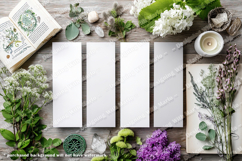 4 White Bookmark Mockup, Celtic Mockup, Floral Photo, p44 Product Image 2