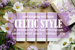 4 White Bookmark Mockup, Celtic Mockup, Floral Photo, p5 Product Image 1