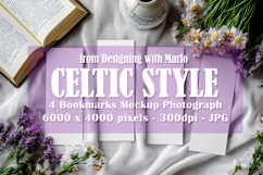 4 White Bookmark Mockup, Celtic Mockup, Floral Photo, p53 Product Image 1