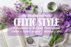 4 White Bookmark Mockup, Celtic Mockup, Floral Photo, p6 Product Image 1