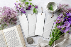 4 White Bookmark Mockup, Celtic Mockup, Floral Photo, p6 Product Image 2