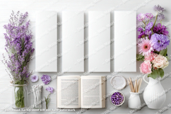 4 White Bookmark Mockup, Celtic Mockup, Floral Photo, p7 Product Image 2