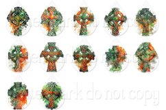 Celtic Cross Watercolor Teardrop Earring Sublimation Designs Product Image 2