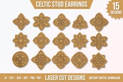 15 Celtic Knot Stud Earrings Laser Cut Bundle Pack Product Image 1