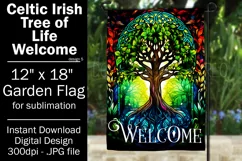Celtic Irish Garden Flag, Tree of Life 12x18 Garden Flag, d5 Product Image 1