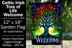 Celtic Irish Garden Flag, Tree of Life 12x18 Garden Flag, d9 Product Image 1