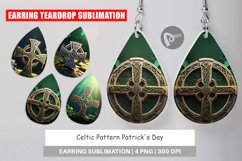 Earring Teardrop Celtic Pattern Patrick Day Product Image 1