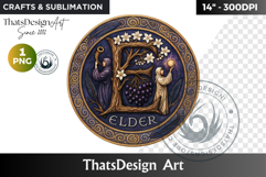 Round Celtic Zodiac Sign Clipart PNG,Irish Mythology coaster Product Image 1