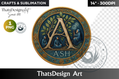 Round Celtic Zodiac Sign Clipart PNG,Irish Mythology coaster Product Image 1