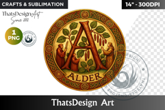 Round Celtic Zodiac Sign Clipart PNG,Irish Mythology coaster Product Image 1