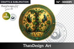 Round Celtic Zodiac Sign Clipart PNG,Irish Mythology coaster Product Image 1