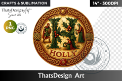 Round Celtic Zodiac Sign Clipart PNG,Irish Mythology coaster Product Image 1