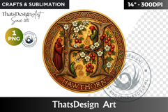 Round Celtic Zodiac Sign Clipart PNG,Irish Mythology coaster Product Image 1