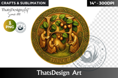 Round Celtic Zodiac Sign Clipart PNG,Irish Mythology coaster Product Image 1