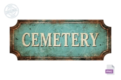 Cemetery Vintage Halloween Spooky Apothecary Label PNG Art Product Image 1