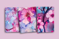 Watercolor Cherry Blossom Seamless Patterns Product Image 2