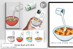 Digital Paper Cereal Bowl with Milk Product Image 1