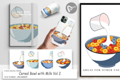 Digital Paper Cereal Bowl with Milk Product Image 1