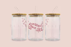 certified lover girl valentine libbey beer glass can wrap svg presized template for 16oz and 20oz glass