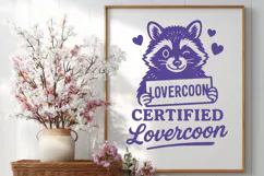 Certified Lovercoon SVG PNG, Funny Raccoon Love Quote Design Product Image 2