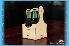 Laser Cutting Vector for 4-Beer Box - Template for CNC Product Image 1