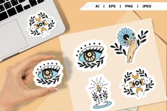Celestial Elements with Flower and Leaves Sticker Set Product Image 1